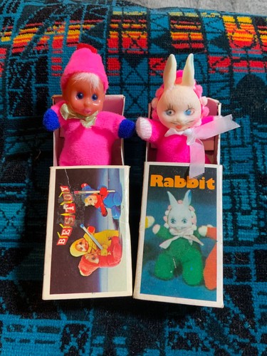 Vintage matchbox baby - baby, beanies