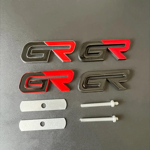 Metal black red emblem - 3d, gr