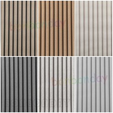 Wooden Slat Panelling Wallpaper 3D Wood Panel Effect Wall Paper Charcoal Grey