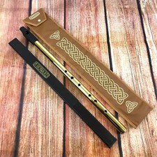 Howard Low D Tuneable Brass Whistle with Handmade Irish Whistle Case by Dannan