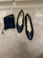 Rayne Navy Leather court shoes US10 UK8