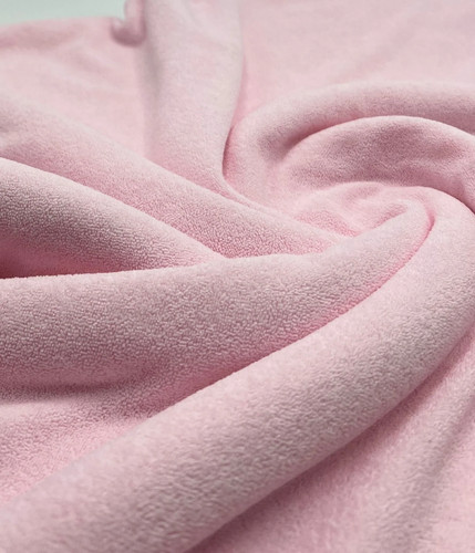Pink terry towelling polyester - pink,