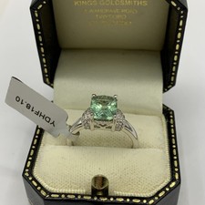 Gemporia Tuscon green fluorite sterling silver ring size T 1/2 