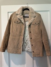 Vintage Wilson’s Leather Maxima Suede Shearling Jacket Coat Tan Beige Medium 