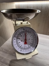 Hanson Mechanical Kitchen Scales Cream 5kg/11lb With Stainless Steel Bowl Retro