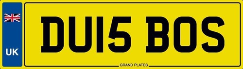 Boss number plate - du,