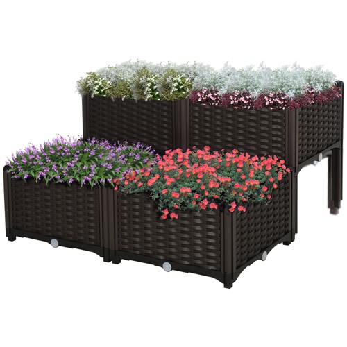 Outsunny piece elevated - 4-piece,