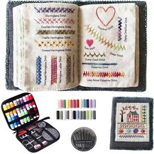 DIY Embroidery Stitch Book & Sewing Tools Threads Needles Kit for Beginners