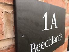 Honed Slate Deep Engraved House Door Sign Plaque 300 x 200mm Any Font