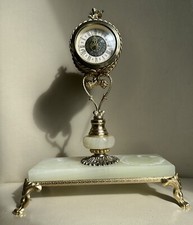 Vintage Wind Up Clock On Onyx