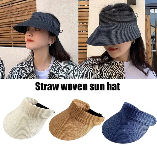 Straw sun cap adjustable - straw,