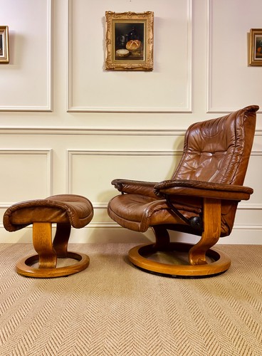 Ekornes stressless tan leather - ekornes,