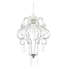 Polished Chrome Shabby Chic Chandelier Style Pendant Shade with Acrylic by Ha...