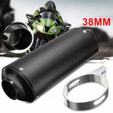 Black Exhaust Pipe Muffler Motorcycle Quad Dirt Pit Bike ATV 50cc -160cc 38mm UK
