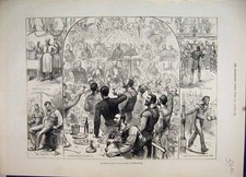 Original Old Antique Print