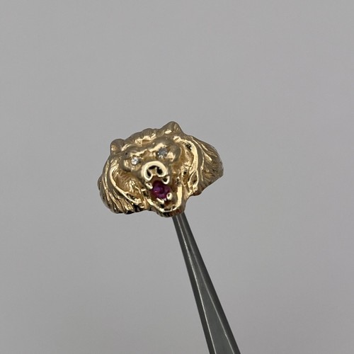 14k yellow gold round ruby - round,