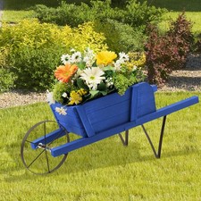 Blue Wooden Wheelbarrow
