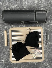 Vintage Backgammon & Chess Set with Leather Case