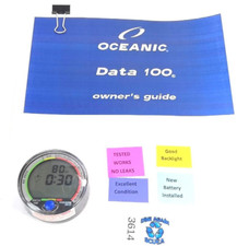 Oceanic Data 100 Puck Scuba Dive Computer + Manual #3614