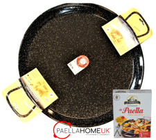 Paella Pan 30cm - 60cm Enamelled ,Original Spanish + Paella Spice & Saffron Pack