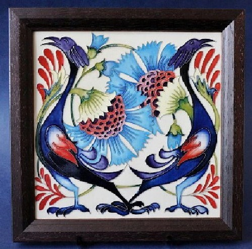 Moorcroft pottery tile - pottery, of