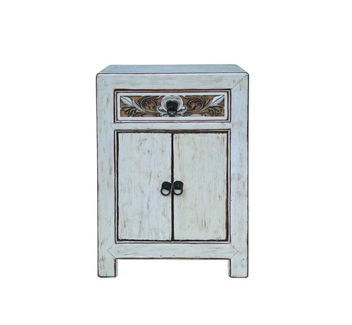 Distressed off white floral - white,