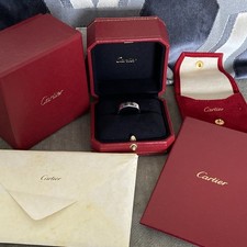 Rrp £1990 Cartier Classic LOVE RING size 58 in white gold with certificate 