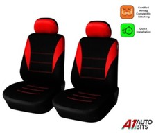 Front Red Black Car Seat Covers Fabric Protectors For Nissan Qashqai Juke Note
