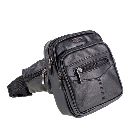 Real leather bum waist bag - real,