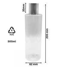 500ml Clear Tall Bottles with Lids Empty Plastic Bottles bathroom shampoo soap