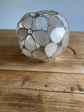 Capiz Shell Lampshade Shade Round Sphere Flower Floral 22cm Diam 1 of 2 avail