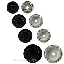 WHIRLPOOL Oven Cooker Gas Hob Burner & Flame Cap Crown Black Small Medium Large