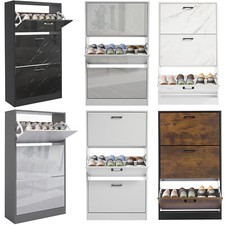 Shoe Rack Shoe Storage Cabinet Wooden Stand Cupboard Unit 3 Drawer Organiser