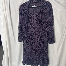 Luis Civit 2 Piece Formal Outfit Deep Purple Silk Blend Size 14