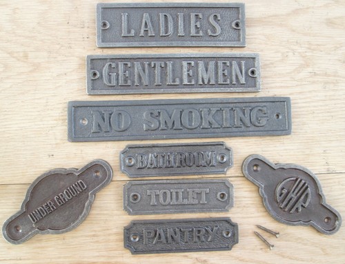 Cast iron wall - iron, signs