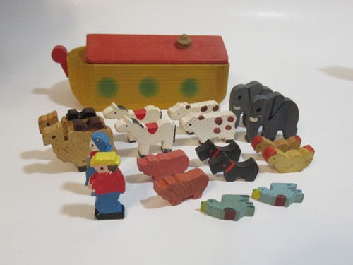 Vintage wooden noah ark - vintage,