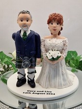 Personalised Wedding Cake Topper Bride and Groom  or same sex clay couple funny