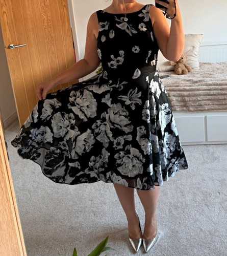 Coast black silver floral - black/silver,