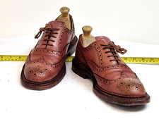 Grenson made in England men Brogue shoes full Leather Brown UK 8 EU 42
