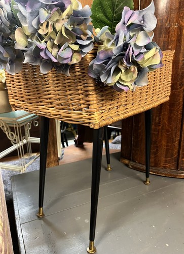 Vintage storage basket table - vintage,