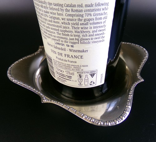 Silver plated wine coaster - silver,