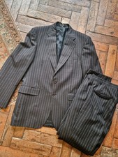 Vintage Mens Aquascutum Grey Pinstripe Suit 40L