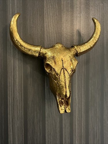 Golden cow skull wall hanging - cow,