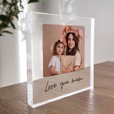 Mum Gift For Christmas Birthday LOVE YOU MUM Plaque Personalised Mother Daughter