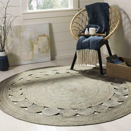 Round natural jute braided - natural,