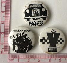 3x Vtg Og Madness Pin Badges