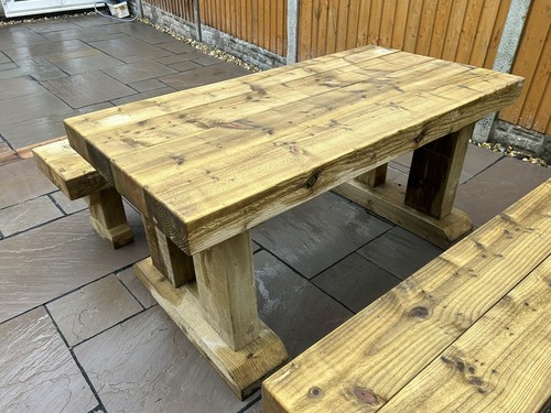 Railway sleeper table - table, &