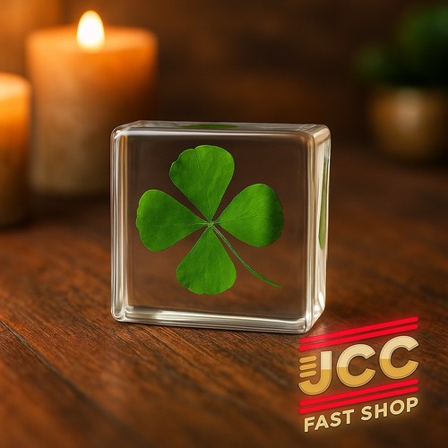 Lucky four leaf clover encased - four,