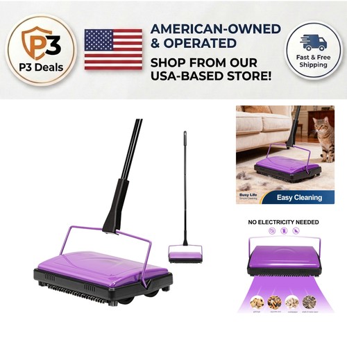 Hand operated carpet sweeper - hand-operated,