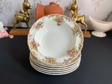 6 Vintage MARLBOROUGH ROYAL PETAL "Penrose" Rimmed Dessert Bowl 6.5" Grindley